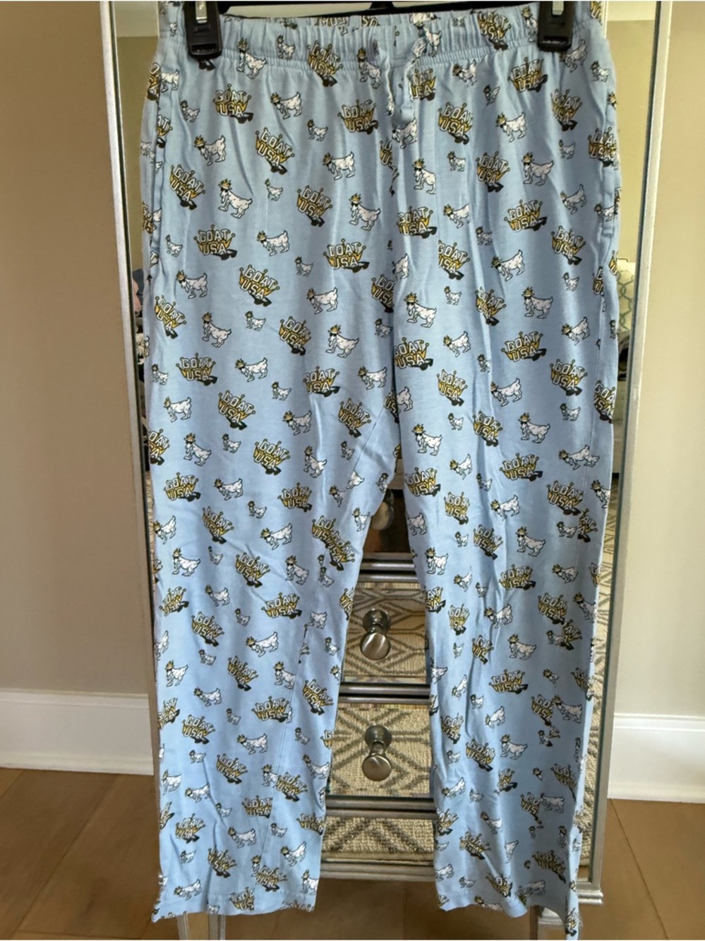 Kids Light Blue Pajama Bottoms with Sheep Print